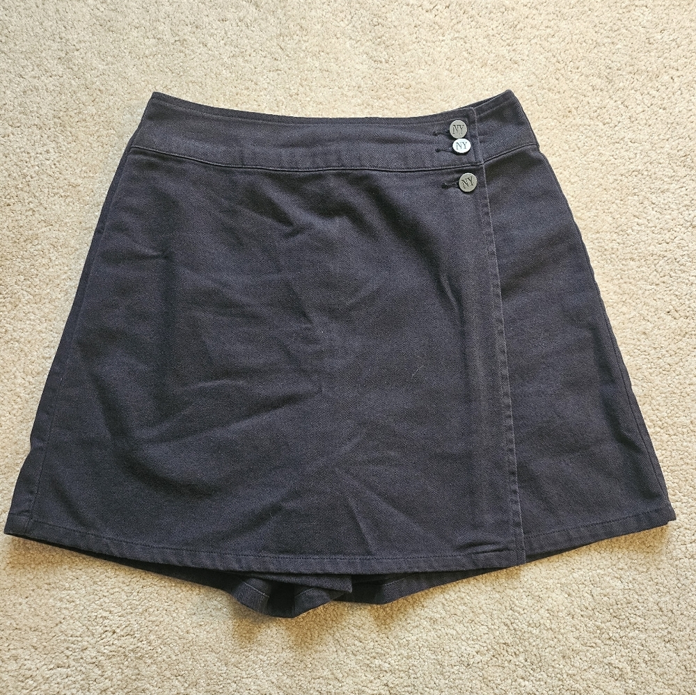 Black Denim Skort